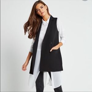 Bcbgeneration Faux Leather Trim Blazer Vest